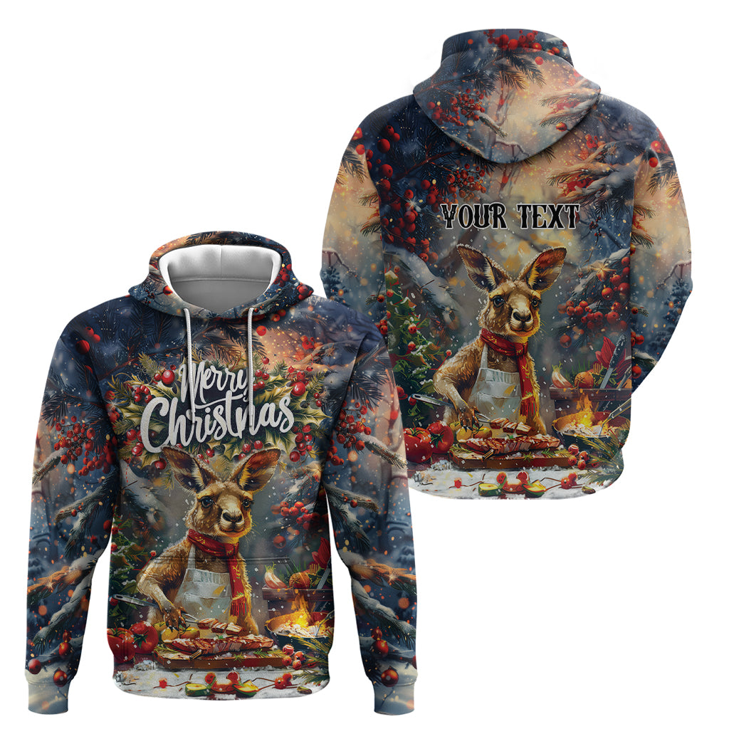 Personalised Kangaroo Chef Christmas in July Zip Hoodie