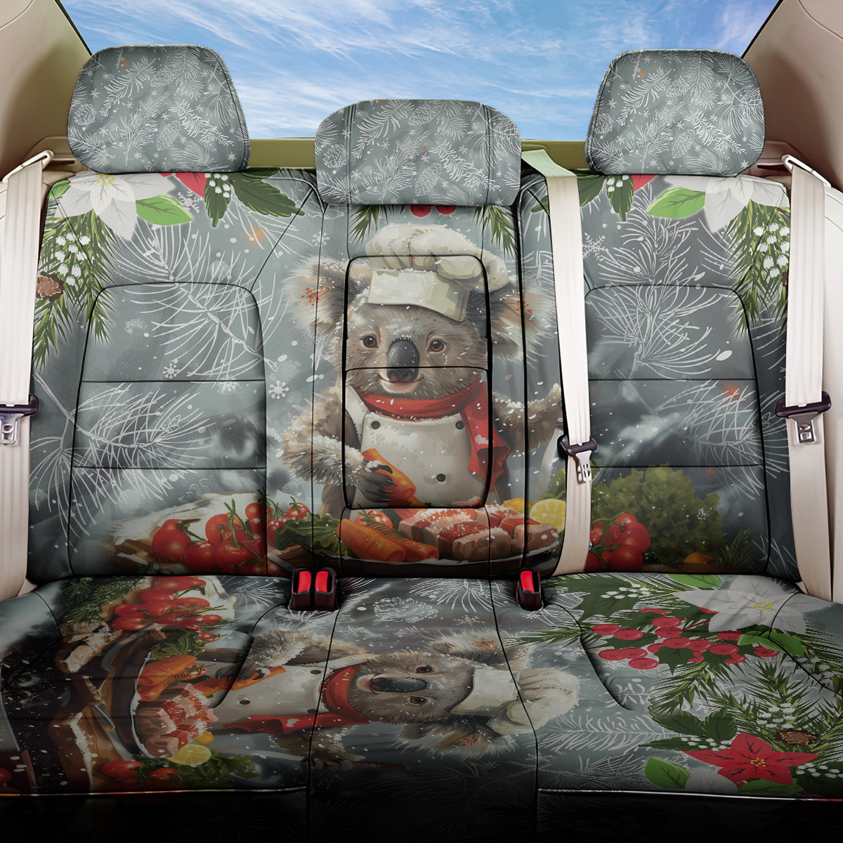Koala Chef Christmas in July Back Car Seat Cover