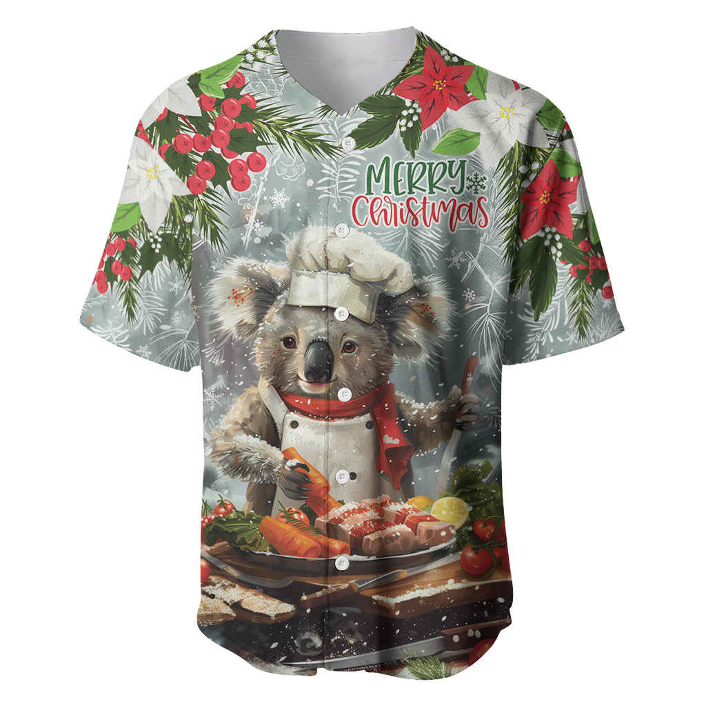 Personalised Koala Chef Christmas in July Baseball Jersey