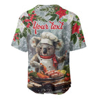 Personalised Koala Chef Christmas in July Baseball Jersey