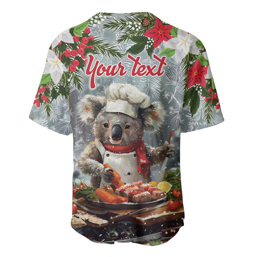 Personalised Koala Chef Christmas in July Baseball Jersey
