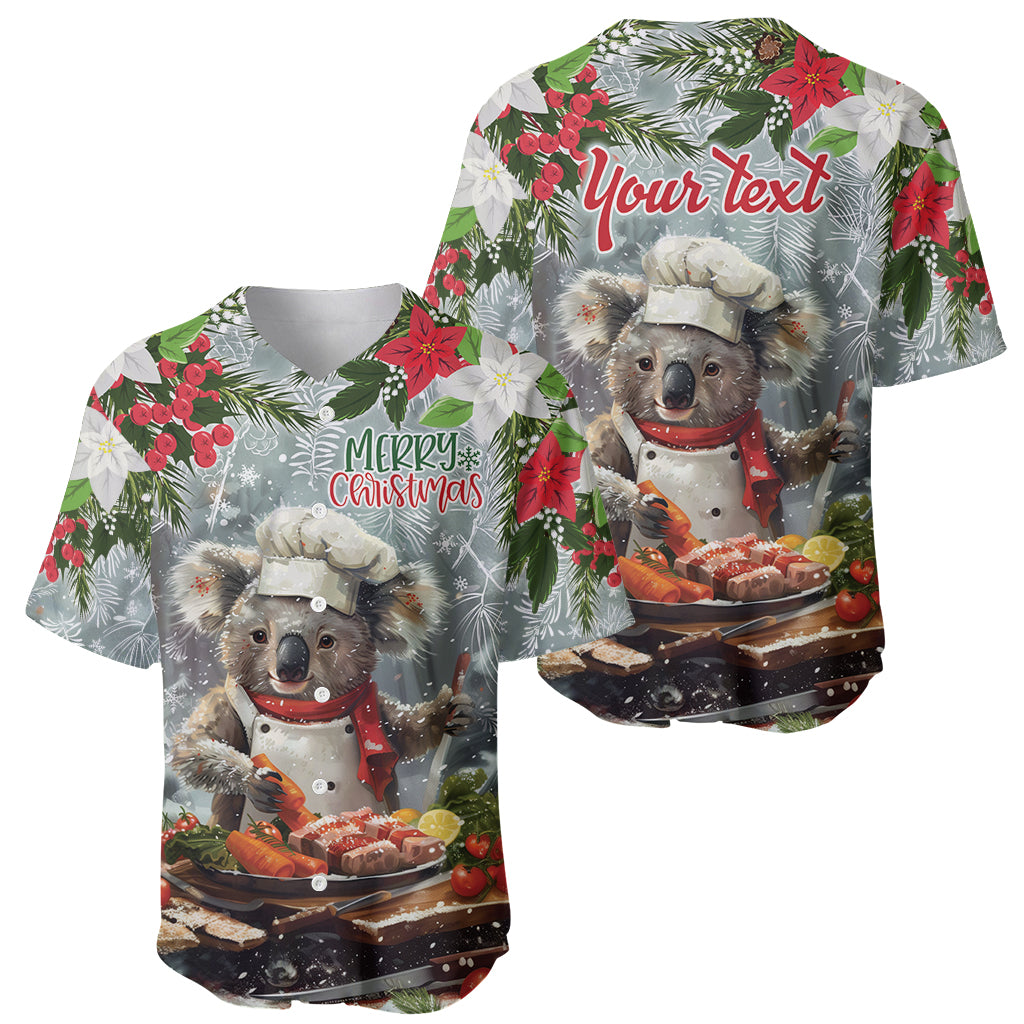 Personalised Koala Chef Christmas in July Baseball Jersey