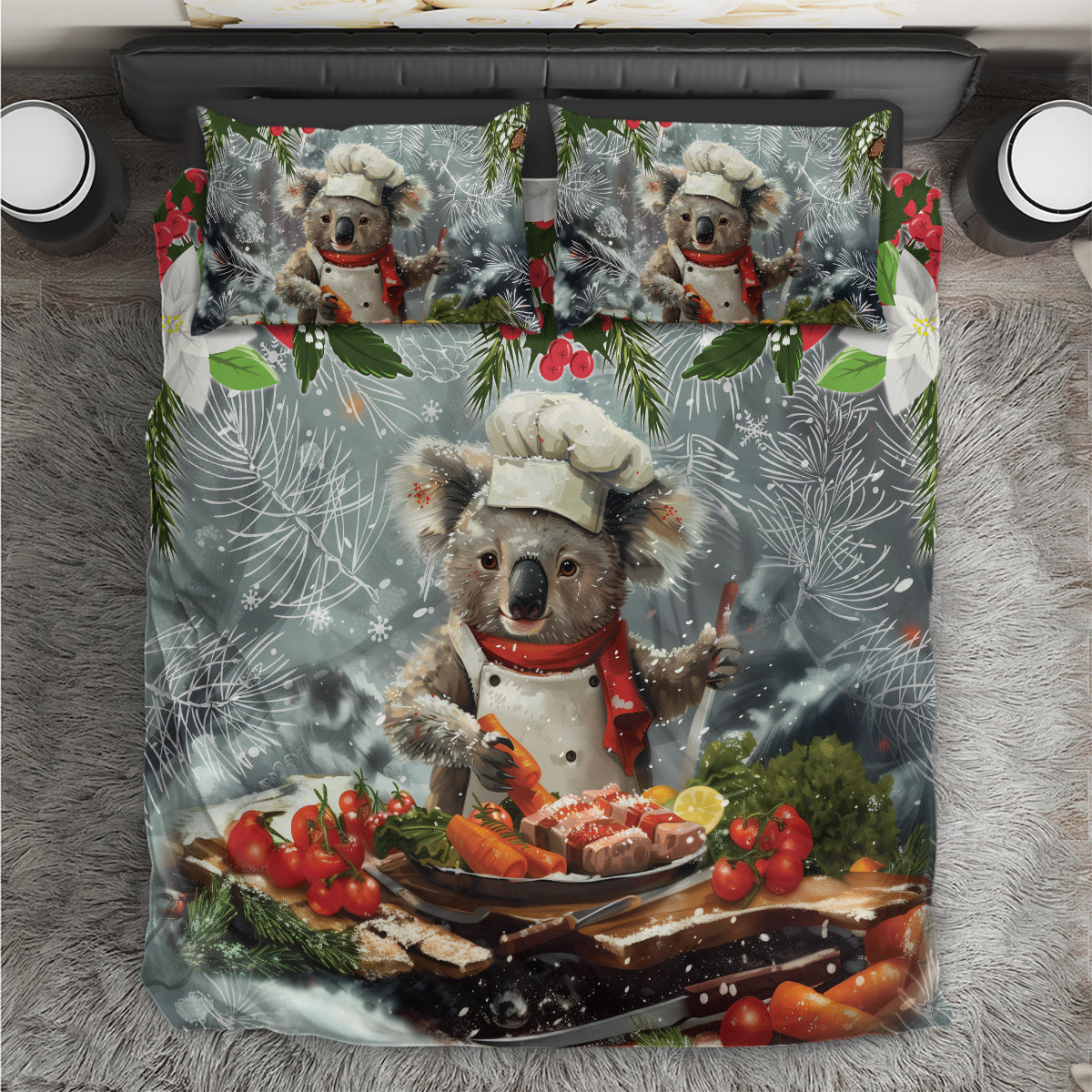Koala Chef Christmas in July Bedding Set