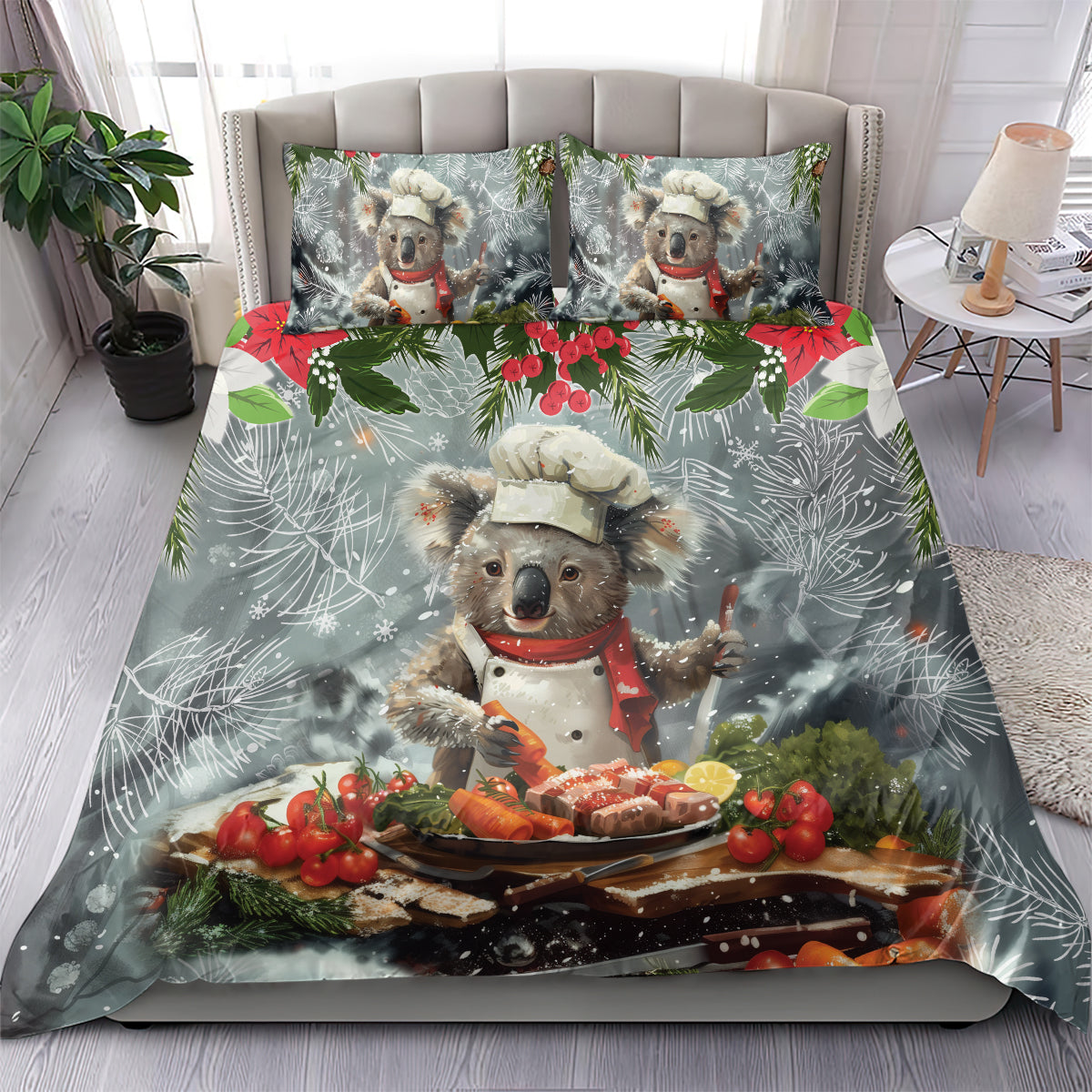 Koala Chef Christmas in July Bedding Set