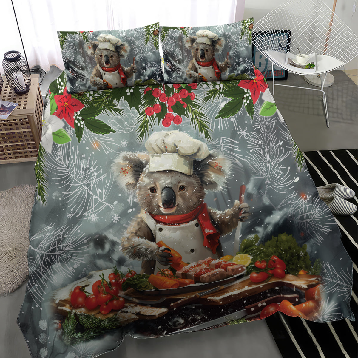 Koala Chef Christmas in July Bedding Set