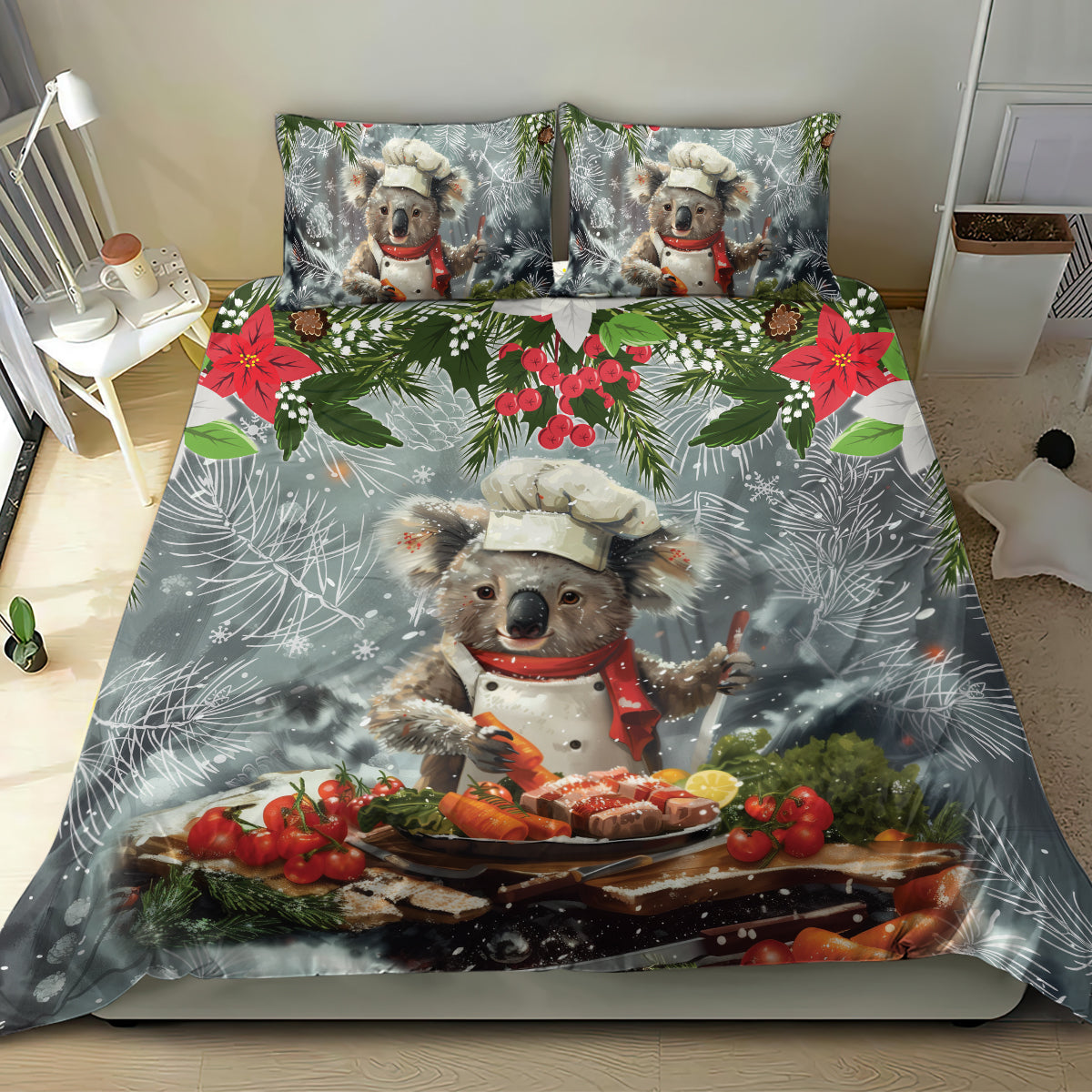 Koala Chef Christmas in July Bedding Set