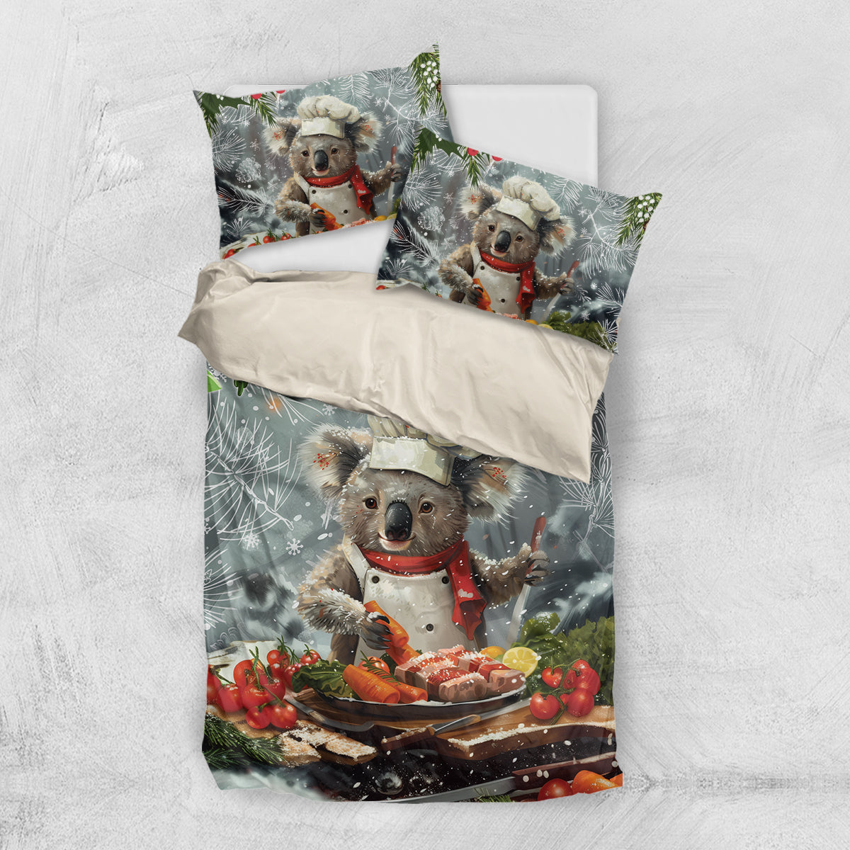 Koala Chef Christmas in July Bedding Set