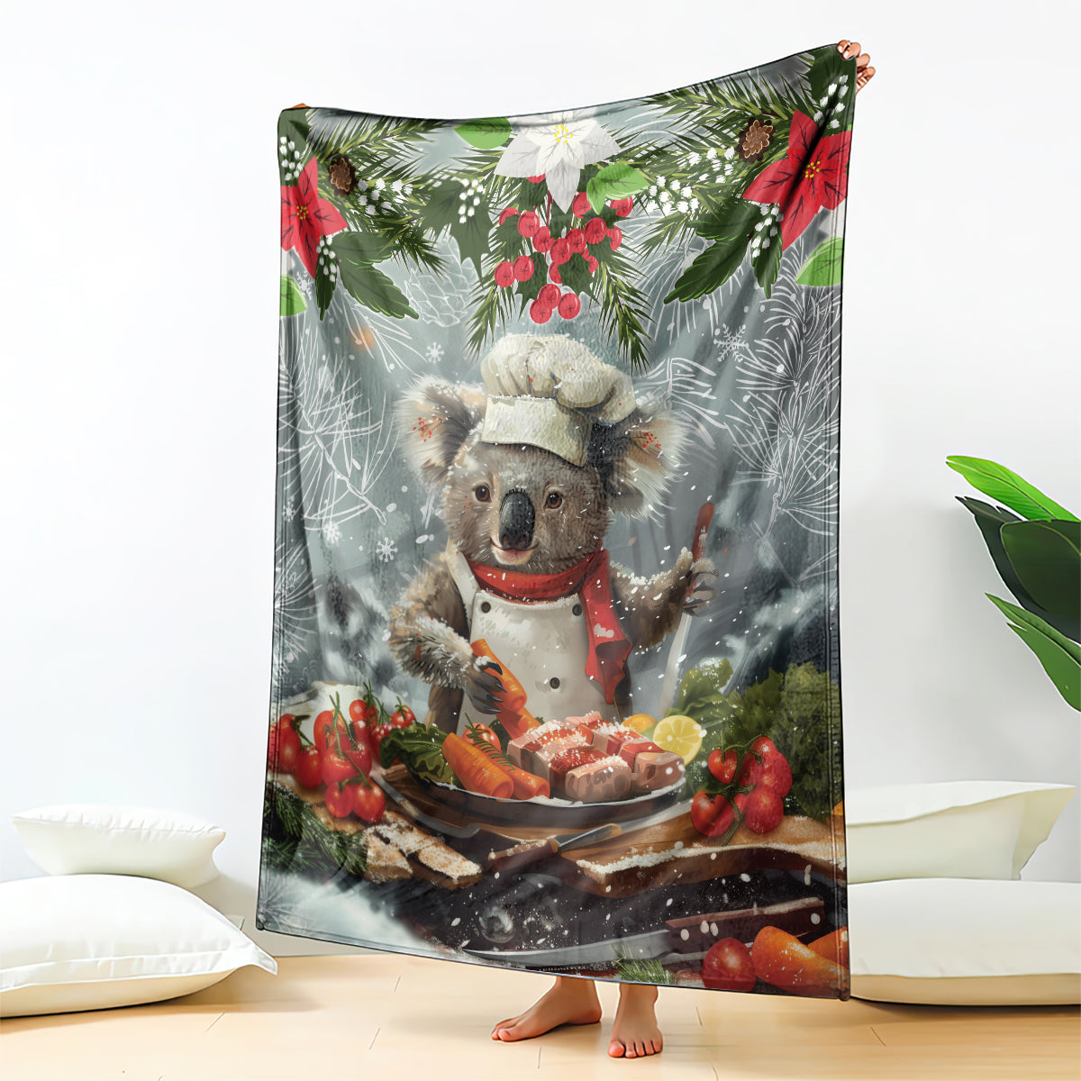 Koala Chef Christmas in July Blanket