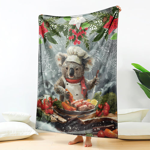 Koala Chef Christmas in July Blanket