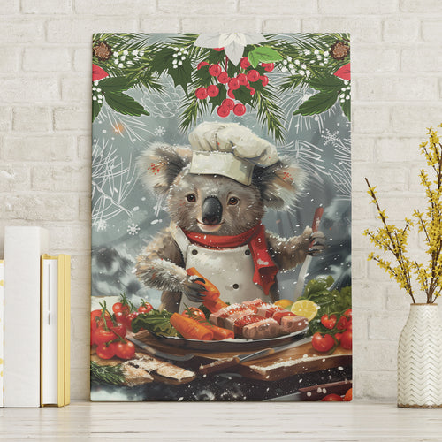 Koala Chef Christmas in July Canvas Wall Art