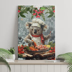 Koala Chef Christmas in July Canvas Wall Art