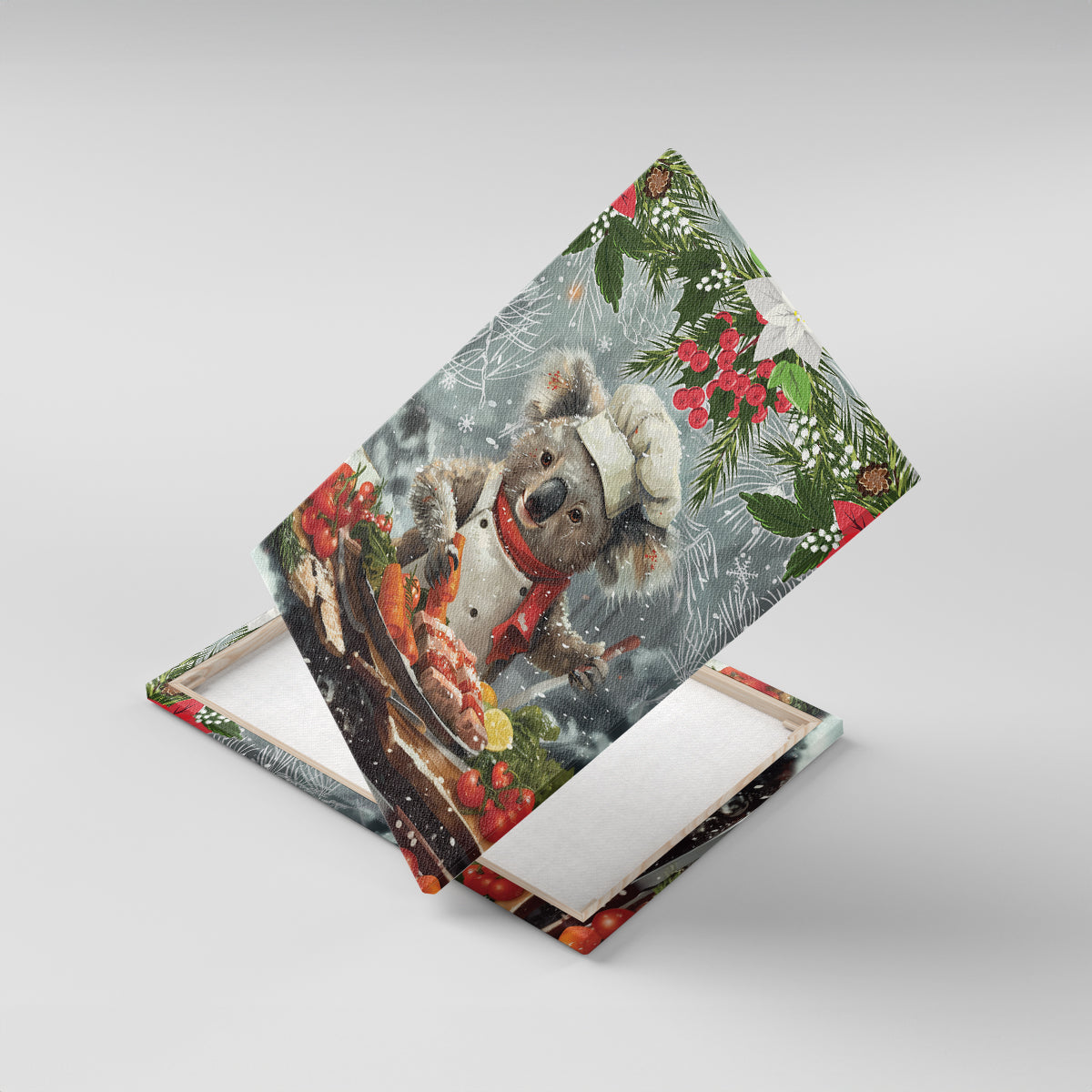 Koala Chef Christmas in July Canvas Wall Art