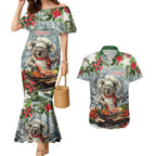 Personalised Koala Chef Christmas in July Couples Matching Mermaid Dress and Hawaiian Shirt
