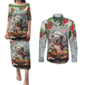Personalised Koala Chef Christmas in July Couples Matching Puletasi and Long Sleeve Button Shirt