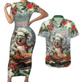Personalised Koala Chef Christmas in July Couples Matching Short Sleeve Bodycon Dress and Hawaiian Shirt
