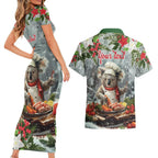 Personalised Koala Chef Christmas in July Couples Matching Short Sleeve Bodycon Dress and Hawaiian Shirt