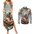 Personalised Koala Chef Christmas in July Couples Matching Summer Maxi Dress and Long Sleeve Button Shirt