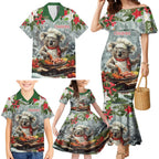 Personalised Koala Chef Christmas in July Family Matching Mermaid Dress and Hawaiian Shirt