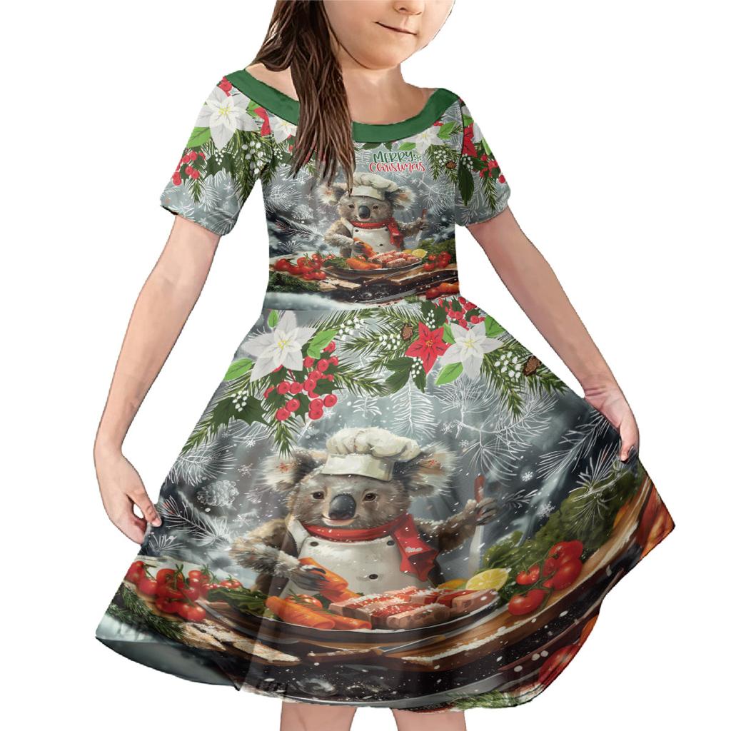 Personalised Koala Chef Christmas in July Family Matching Mermaid Dress and Hawaiian Shirt