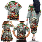 Personalised Koala Chef Christmas in July Family Matching Off The Shoulder Long Sleeve Dress and Hawaiian Shirt