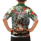 Personalised Koala Chef Christmas in July Family Matching Off Shoulder Maxi Dress and Hawaiian Shirt