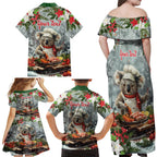 Personalised Koala Chef Christmas in July Family Matching Off Shoulder Maxi Dress and Hawaiian Shirt