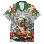 Personalised Koala Chef Christmas in July Family Matching Off Shoulder Maxi Dress and Hawaiian Shirt