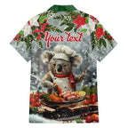 Personalised Koala Chef Christmas in July Family Matching Off Shoulder Maxi Dress and Hawaiian Shirt