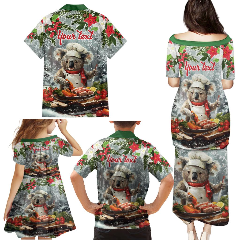 Personalised Koala Chef Christmas in July Family Matching Puletasi and Hawaiian Shirt