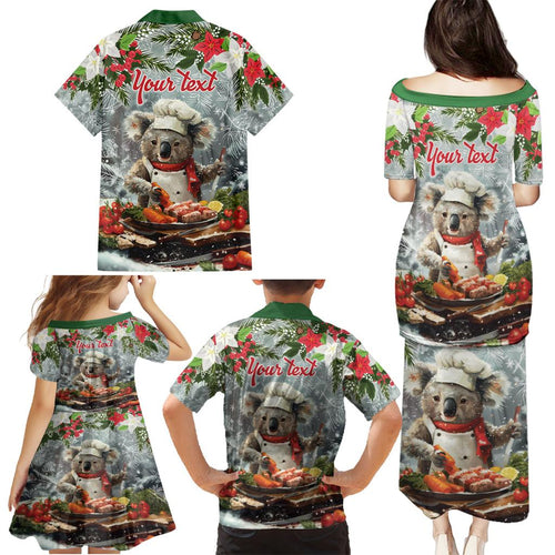 Personalised Koala Chef Christmas in July Family Matching Puletasi and Hawaiian Shirt