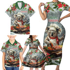Personalised Koala Chef Christmas in July Family Matching Short Sleeve Bodycon Dress and Hawaiian Shirt