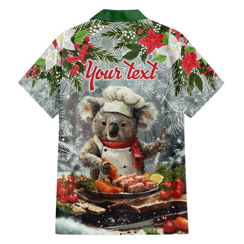 Personalised Koala Chef Christmas in July Family Matching Short Sleeve Bodycon Dress and Hawaiian Shirt