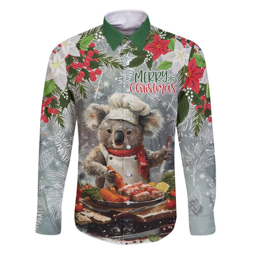 Personalised Koala Chef Christmas in July Family Matching Short Sleeve Bodycon Dress and Hawaiian Shirt