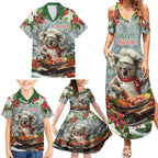 Personalised Koala Chef Christmas in July Family Matching Summer Maxi Dress and Hawaiian Shirt
