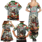 Personalised Koala Chef Christmas in July Family Matching Summer Maxi Dress and Hawaiian Shirt