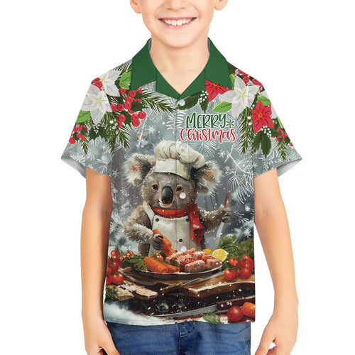 Personalised Koala Chef Christmas in July Family Matching Summer Maxi Dress and Hawaiian Shirt
