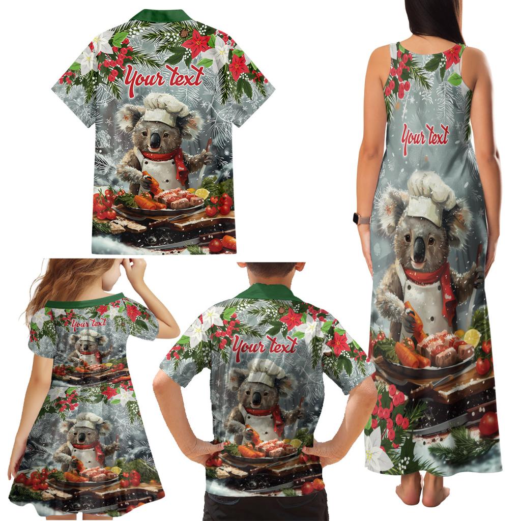 Personalised Koala Chef Christmas in July Family Matching Tank Maxi Dress and Hawaiian Shirt