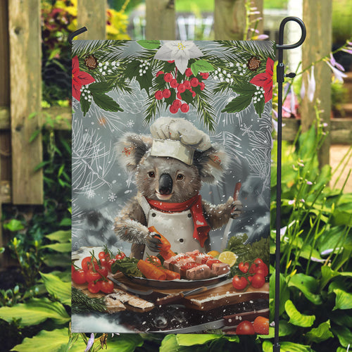 Koala Chef Christmas in July Garden Flag