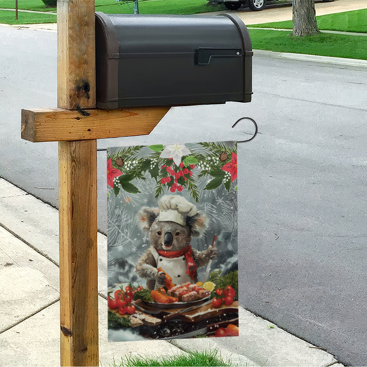 Koala Chef Christmas in July Garden Flag