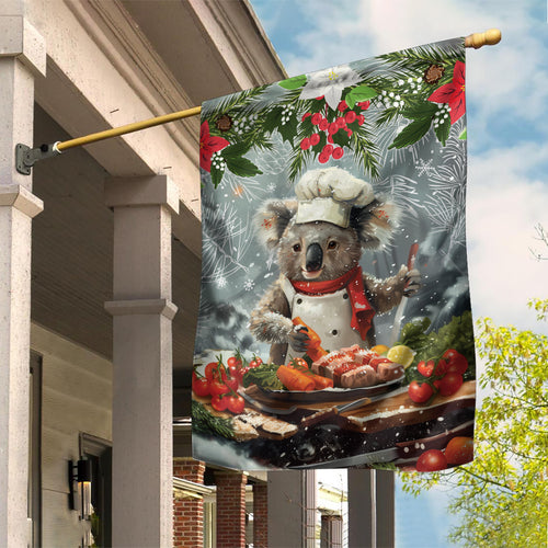 Koala Chef Christmas in July Garden Flag
