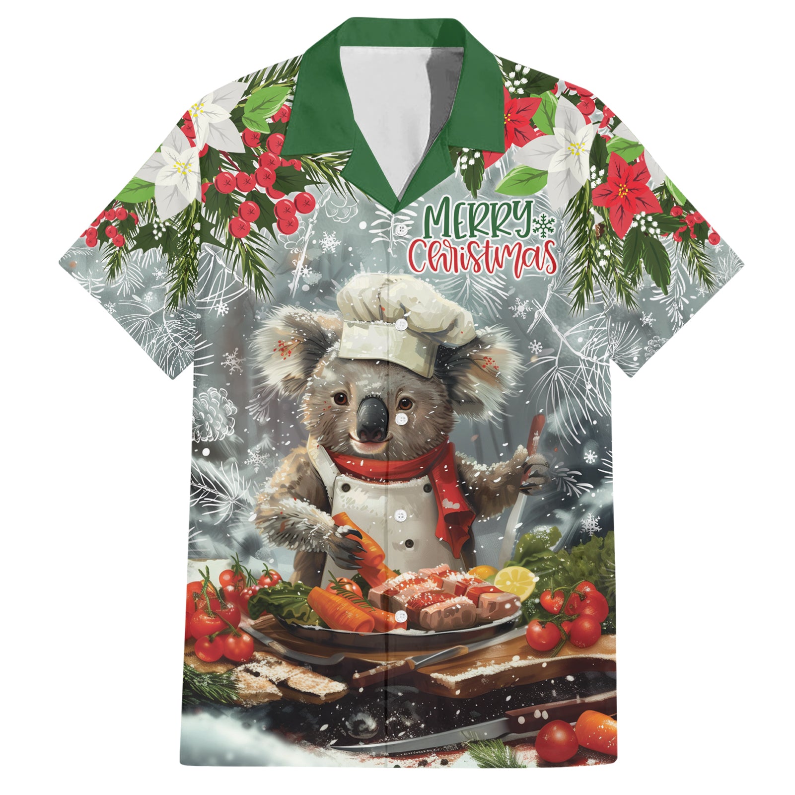 Personalised Koala Chef Christmas in July Hawaiian Shirt
