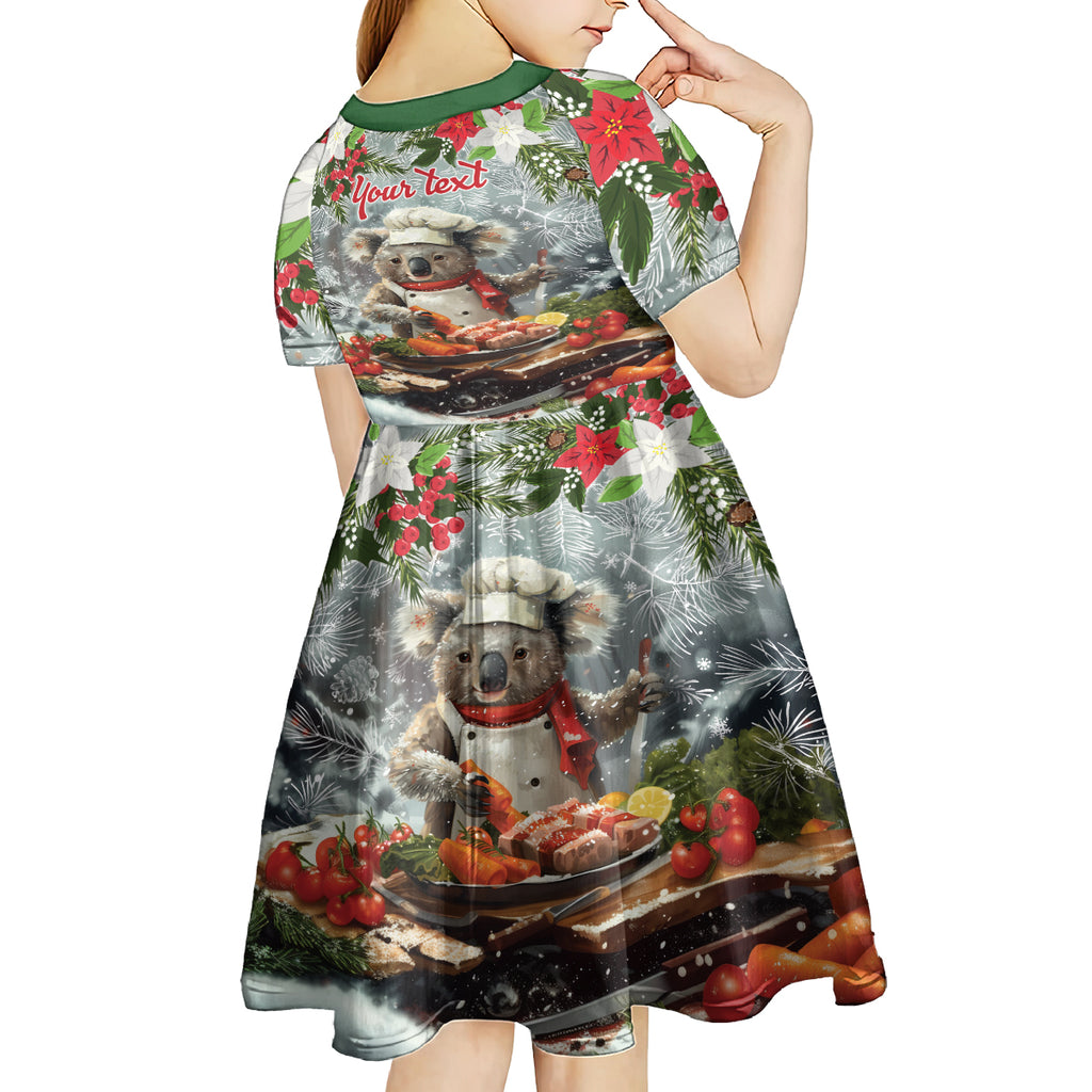 Personalised Koala Chef Christmas in July Kid Short Sleeve Dress