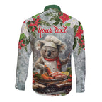 Personalised Koala Chef Christmas in July Long Sleeve Button Shirt