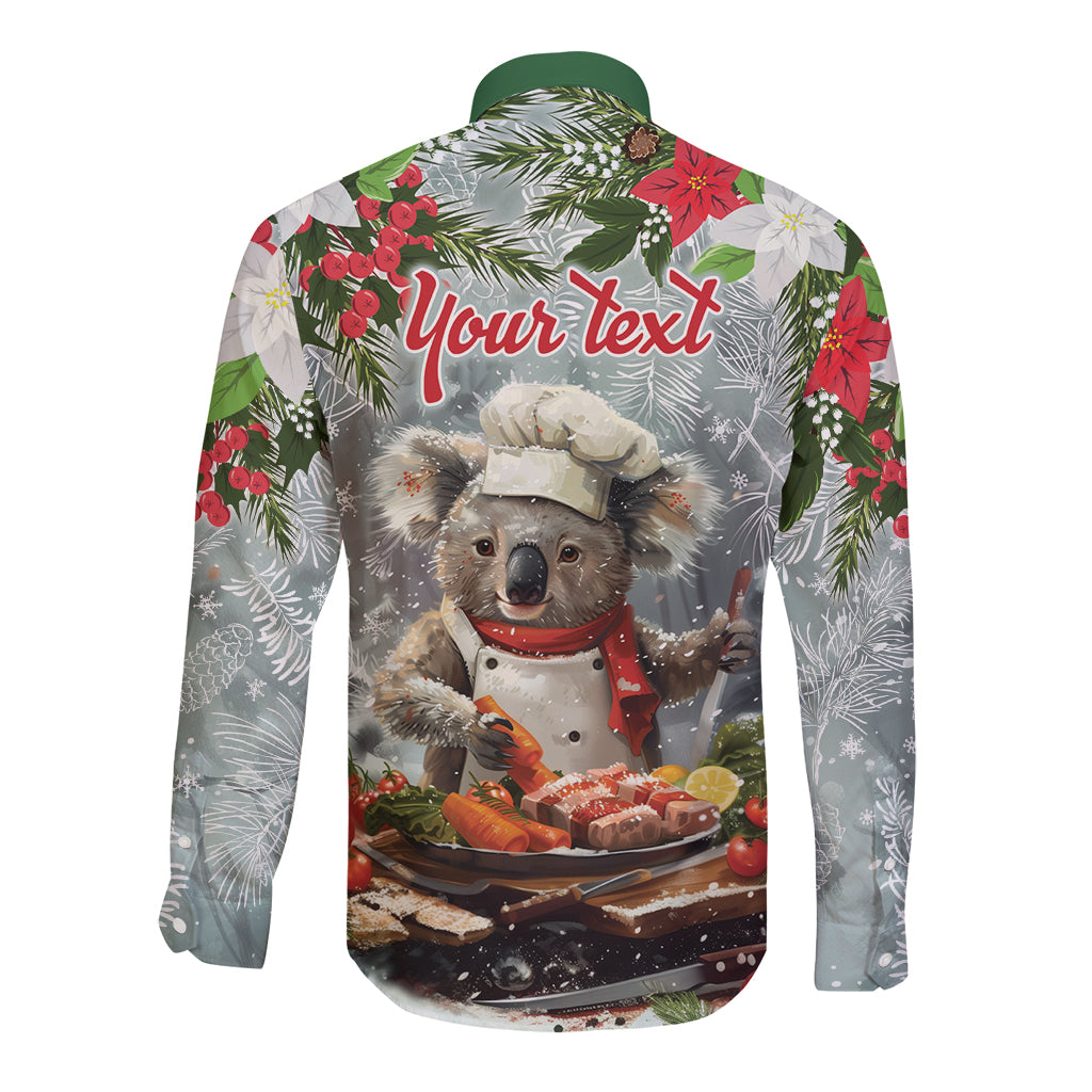 Personalised Koala Chef Christmas in July Long Sleeve Button Shirt