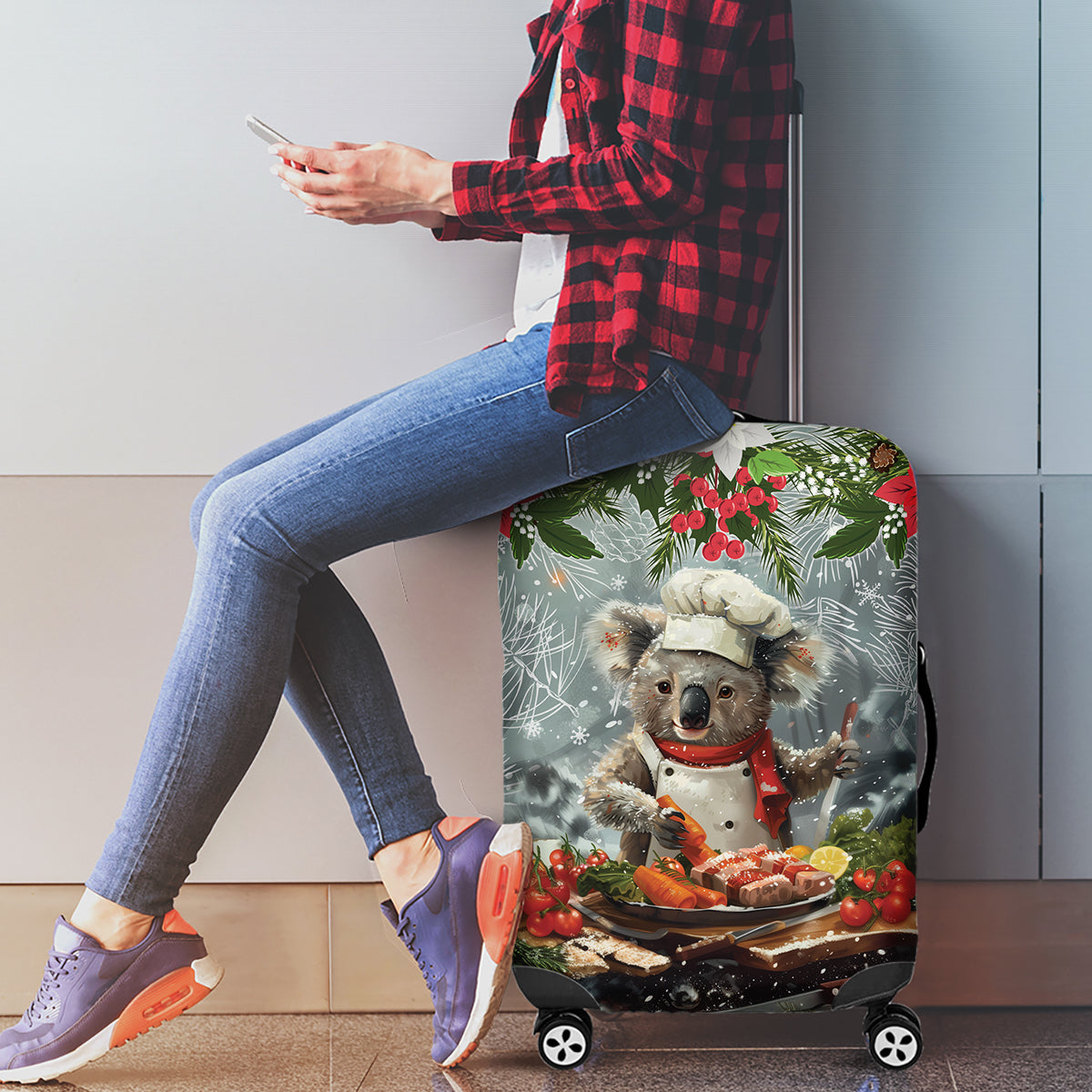 Koala Chef Christmas in July Luggage Cover