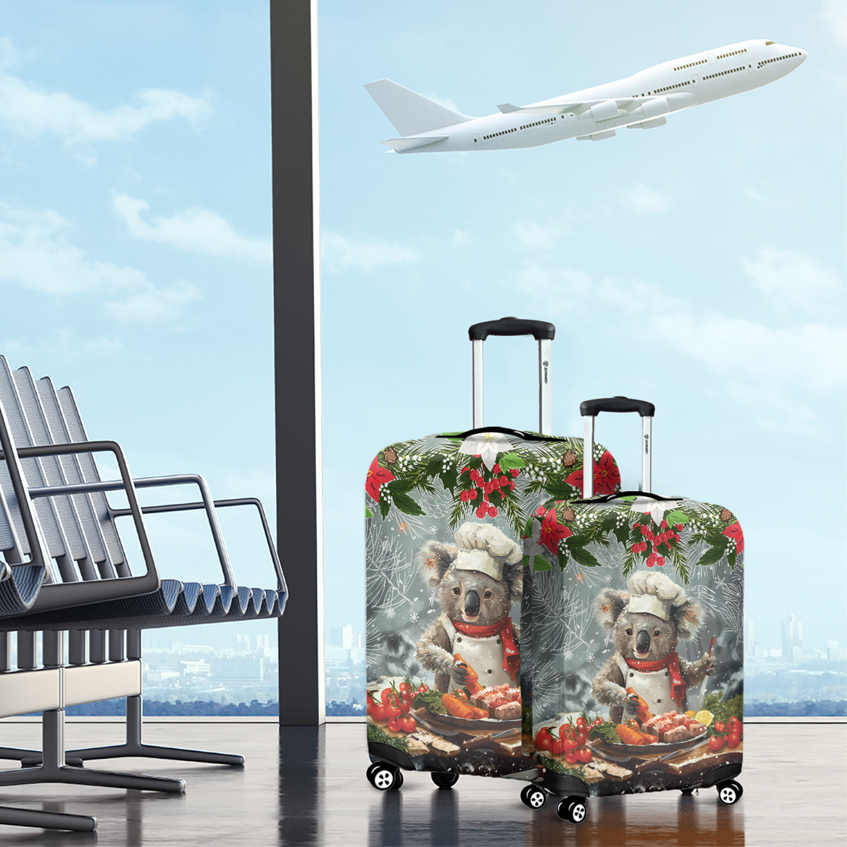 Koala Chef Christmas in July Luggage Cover