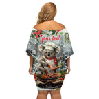 Personalised Koala Chef Christmas in July Off Shoulder Short Dress