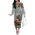 Personalised Koala Chef Christmas in July Off The Shoulder Long Sleeve Dress