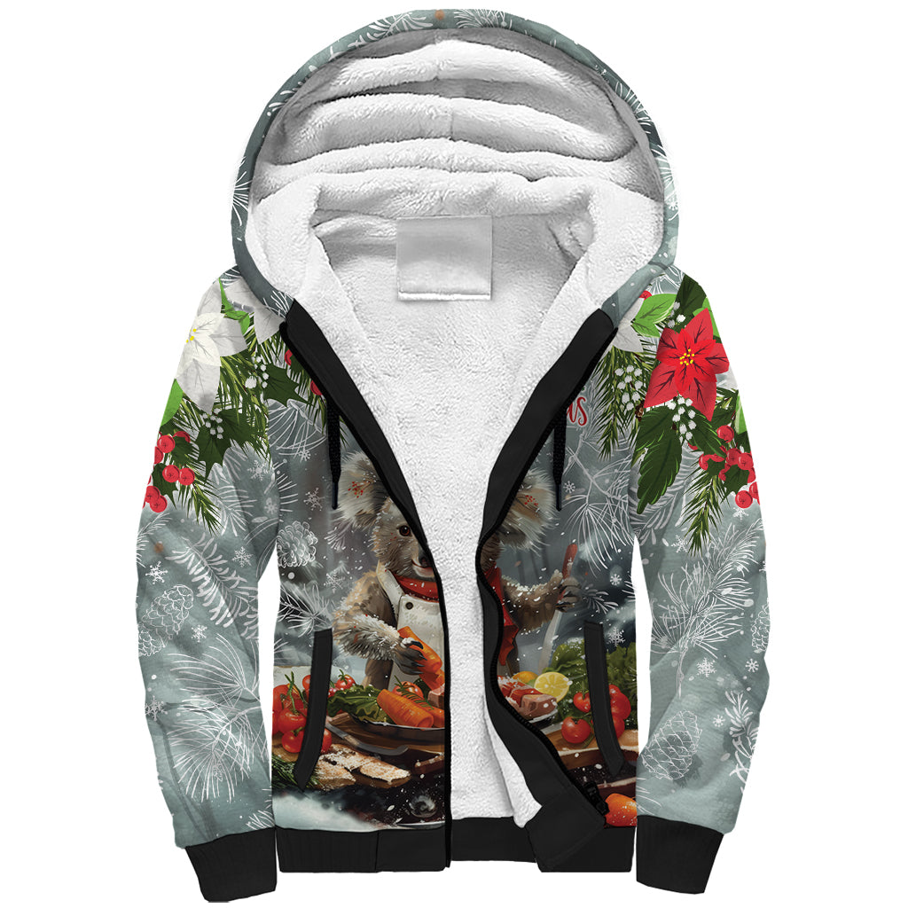 Personalised Koala Chef Christmas in July Sherpa Hoodie