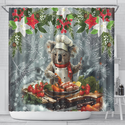 Koala Chef Christmas in July Shower Curtain